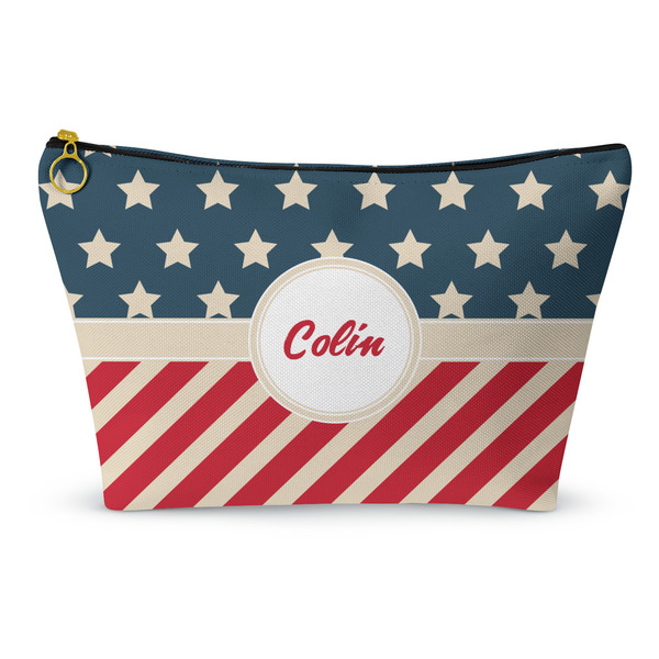 Custom Stars and Stripes Makeup Bag - Large - 12.5"x7" (Personalized)
