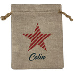 Stars and Stripes Medium Burlap Gift Bag - Front (Personalized)
