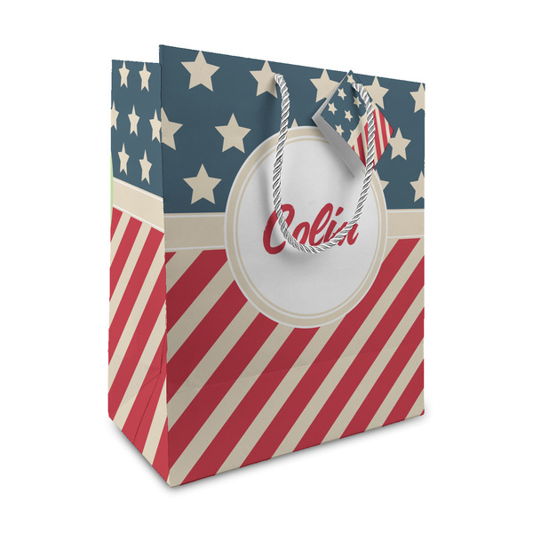 Custom Stars and Stripes Medium Gift Bag (Personalized)