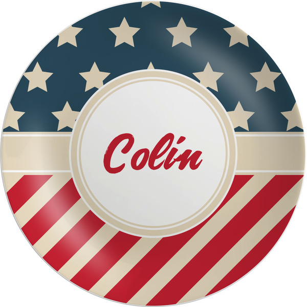 Custom Stars and Stripes Melamine Plate (Personalized)
