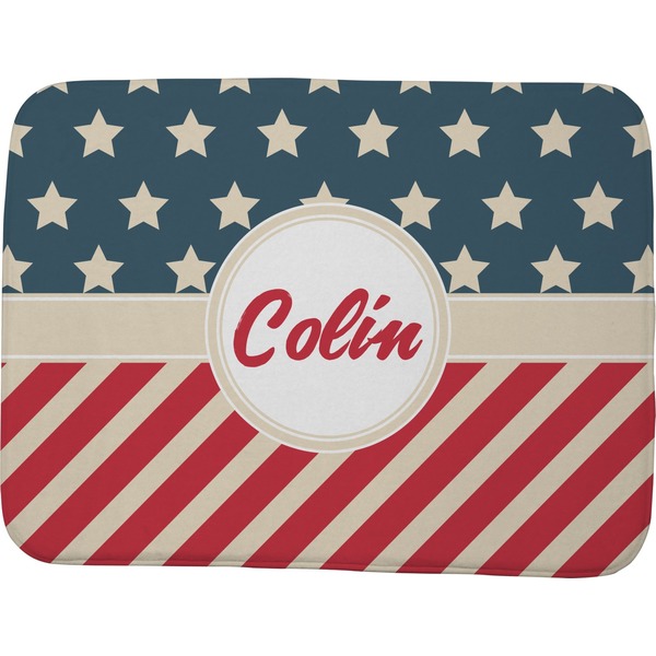 Custom Stars and Stripes Memory Foam Bath Mat - 48"x36" (Personalized)