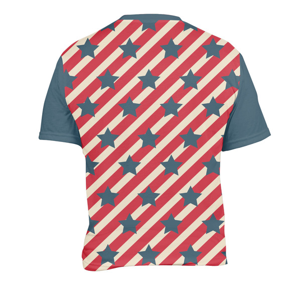Stars and Stripes Men's Crew Neck T Shirt Medium - Back