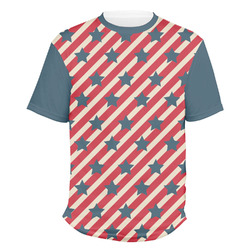 Stars and Stripes Men's Crew T-Shirt - Large (Personalized)
