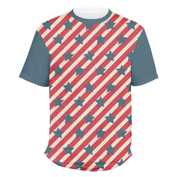 Custom Stars and Stripes Men's Crew T-Shirt - X Large