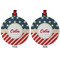 Stars and Stripes Metal Ball Ornament - Front and Back