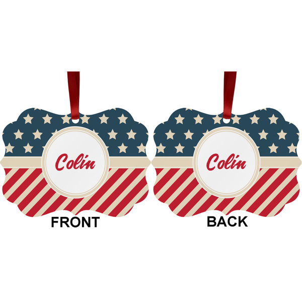 Stars and Stripes Metal Benilux Ornament - Front and Back (APPROVAL)