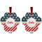 Stars and Stripes Metal Paw Ornament - Front and Back