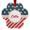 Stars and Stripes Metal Paw Ornament - Front