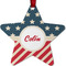Stars and Stripes Metal Star Ornament - Double Sided w/ Name or Text