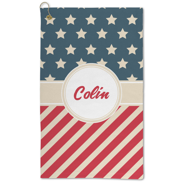 Custom Stars and Stripes Microfiber Golf Towel (Personalized)