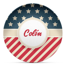 Stars and Stripes Microwave Safe Plastic Plate - Composite Polymer (Personalized)