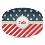 Stars and Stripes Plastic Platter - Microwave & Oven Safe Composite Polymer (Personalized)