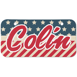 Stars and Stripes Mini/Bicycle License Plate (2 Holes) (Personalized)