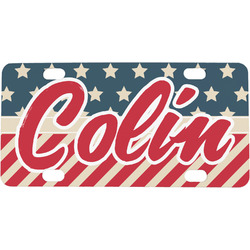 Stars and Stripes Mini / Bicycle License Plate (4 Holes) (Personalized)