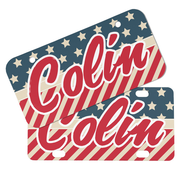 Stars and Stripes Mini License Plates - MAIN (4 and 2 Holes)
