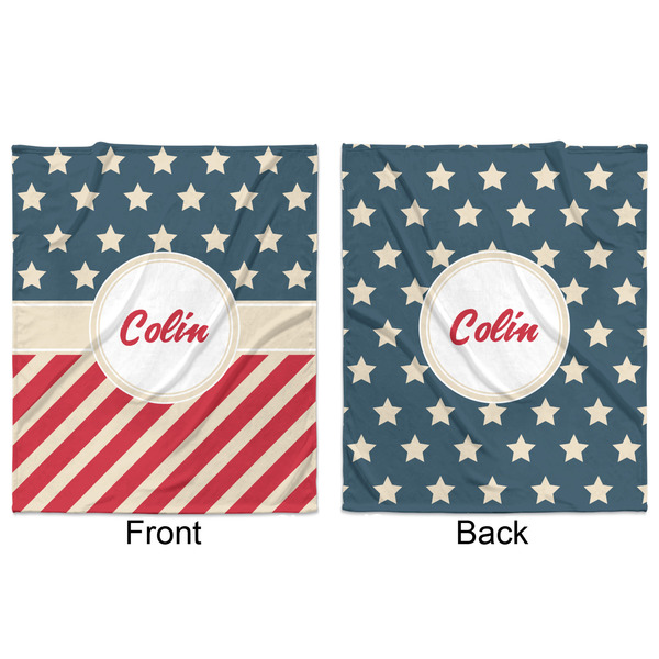 Stars and Stripes Minky Blanket - 50"x60" - Double Sided - Front & Back