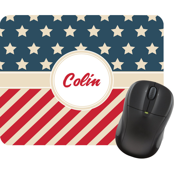 Custom Stars and Stripes Rectangular Mouse Pad (Personalized)