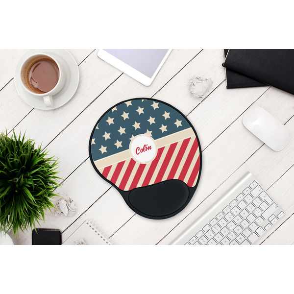 Stars and Stripes Mouse Pad with Wrist Rest - LIFESYTLE 1