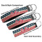 Stars and Stripes Multiple Key Ring comparison sizes