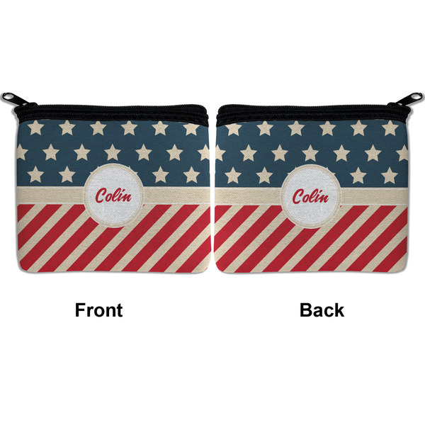Stars and Stripes Neoprene Coin Purse - Front & Back (APPROVAL)