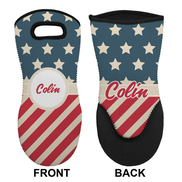 Stars and Stripes Neoprene Oven Mitt (Front & Back)