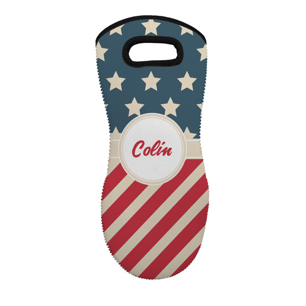 Custom Stars and Stripes Neoprene Oven Mitt w/ Name or Text