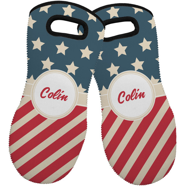 Stars and Stripes Neoprene Oven Mitt -Set of 2 - Front