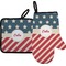 Stars and Stripes Oven Mitt & Pot Holder Set w/ Name or Text