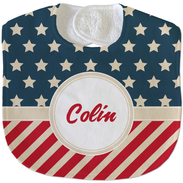 Stars and Stripes New Baby Bib - Closed and Folded