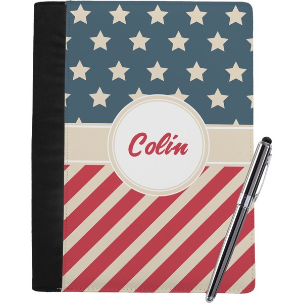 Custom Stars and Stripes Notebook Padfolio - Large w/ Name or Text