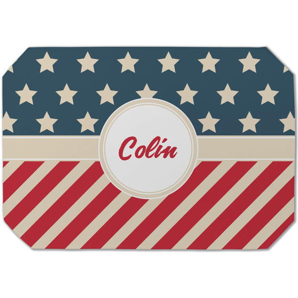 Custom Stars and Stripes Dining Table Mat - Octagon (Single-Sided) w/ Name or Text