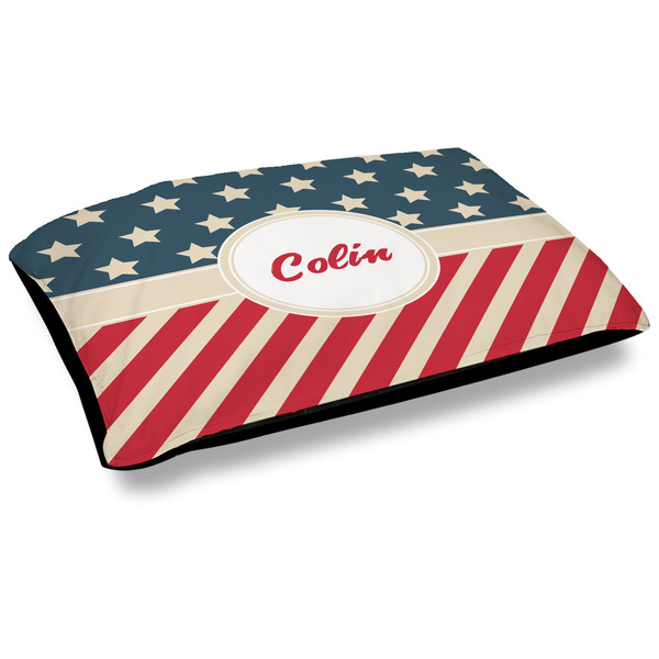 Custom Stars and Stripes Dog Bed w/ Name or Text