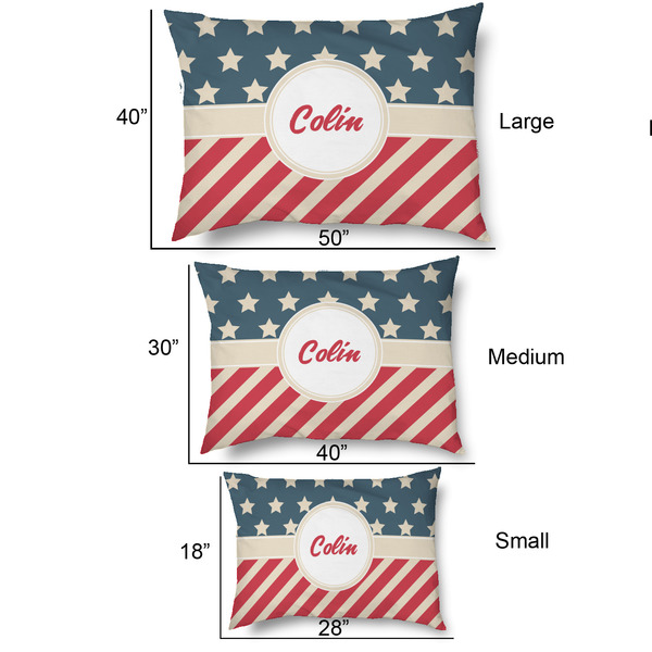 Stars and Stripes Outdoor Dog Beds - SIZE CHART