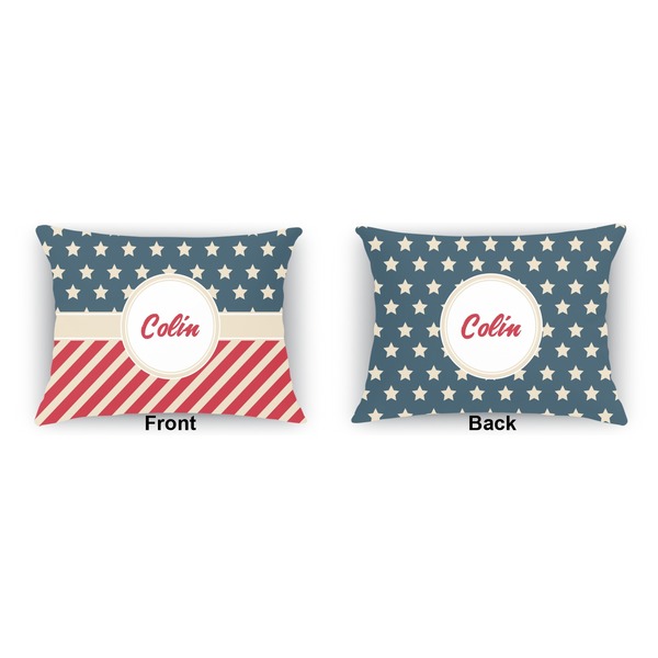 Stars and Stripes Outdoor Rectangular Throw Pillow (Front and Back)