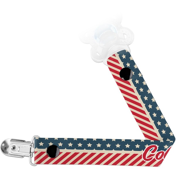 Custom Stars and Stripes Pacifier Clip (Personalized)