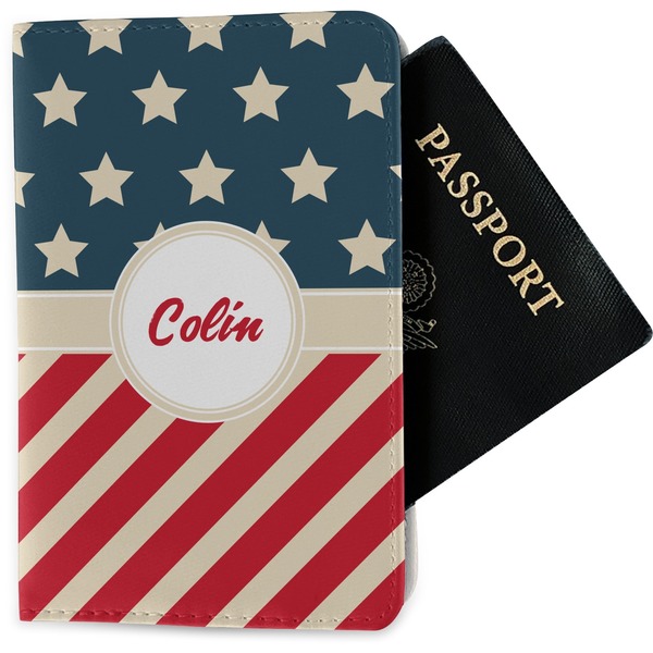Custom Stars and Stripes Passport Holder - Fabric (Personalized)