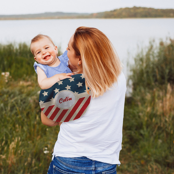 Stars and Stripes Peanut Shaped Burp - Lifestyle