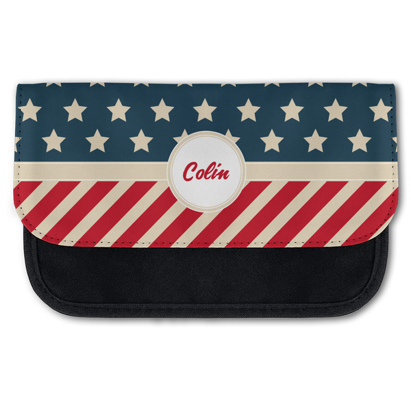 Custom Stars and Stripes Canvas Pencil Case w/ Name or Text