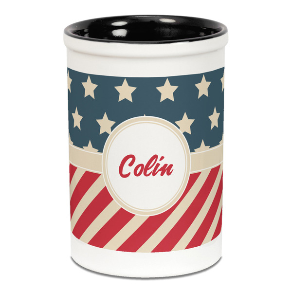 Stars and Stripes Pencil Holder - Black