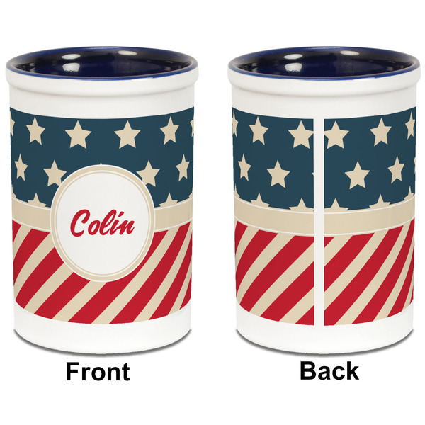 Stars and Stripes Pencil Holder - Blue - approval