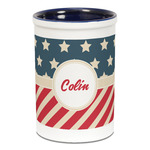 Stars and Stripes Ceramic Pencil Holders - Blue