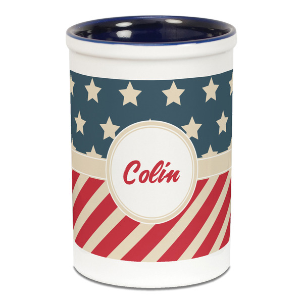 Stars and Stripes Pencil Holder - Blue
