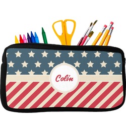 Stars and Stripes Neoprene Pencil Case - Small w/ Name or Text
