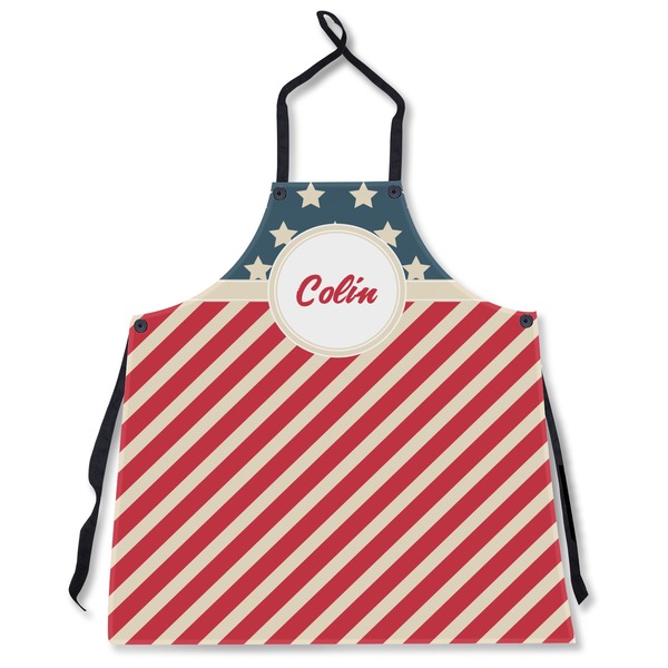 Custom Stars and Stripes Apron Without Pockets w/ Name or Text