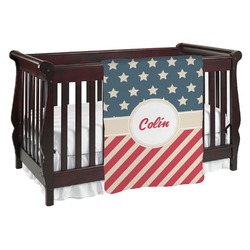 Stars and Stripes Baby Blanket (Single Sided) (Personalized)