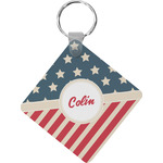 Stars and Stripes Diamond Plastic Keychain w/ Name or Text