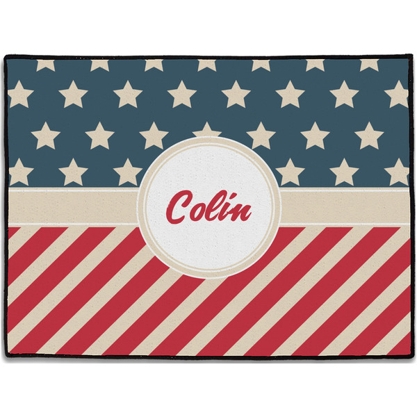 Custom Stars and Stripes Door Mat - 24"x18" (Personalized)
