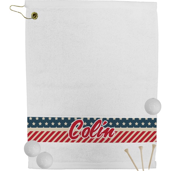 Custom Stars and Stripes Golf Bag Towel (Personalized)