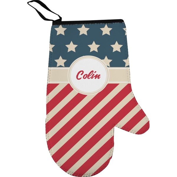 Custom Stars and Stripes Right Oven Mitt (Personalized)