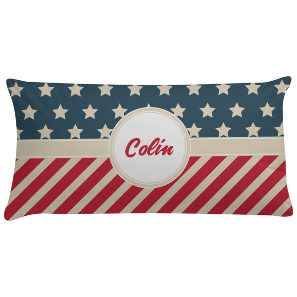 Custom Stars and Stripes Pillow Case - King (Personalized)